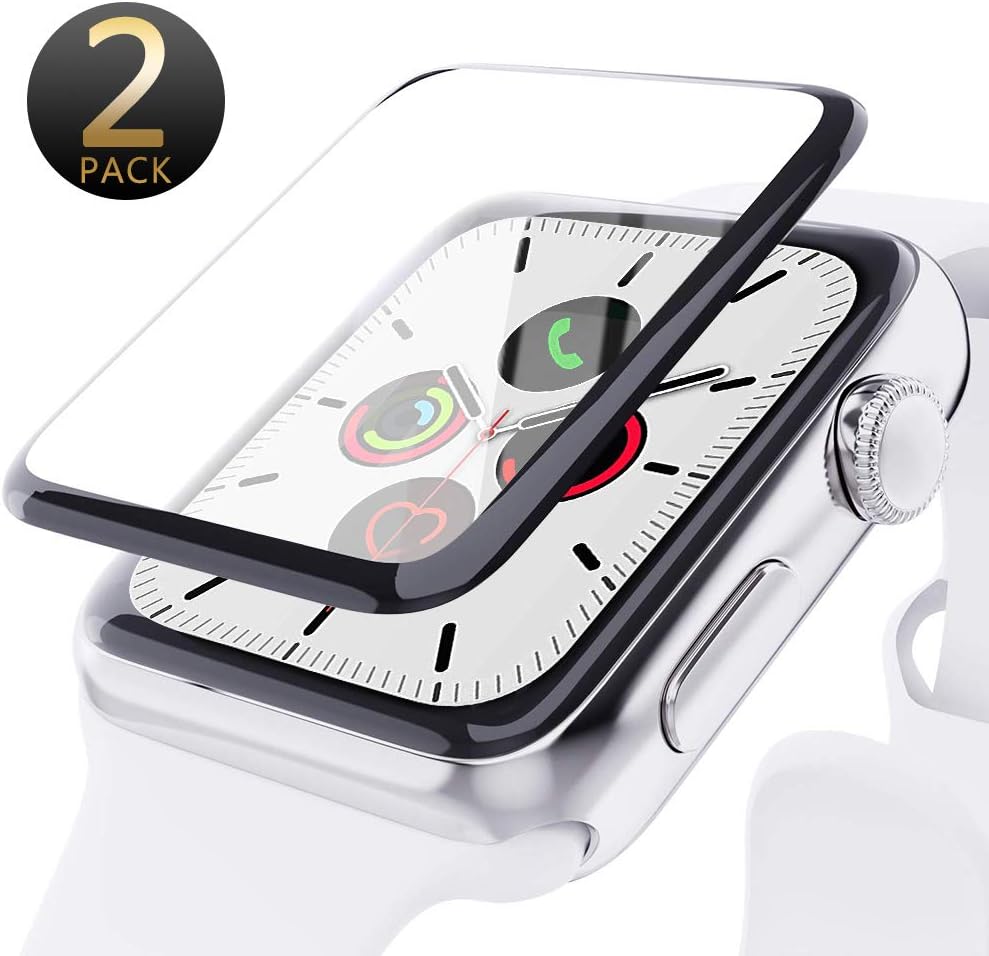Screen Protector for Apple Watch 40mm Series 5/4,[2 Pack] [Case Friendly] [Bubble-Free] Tempered glass Screen Protector for iWatch 40mm