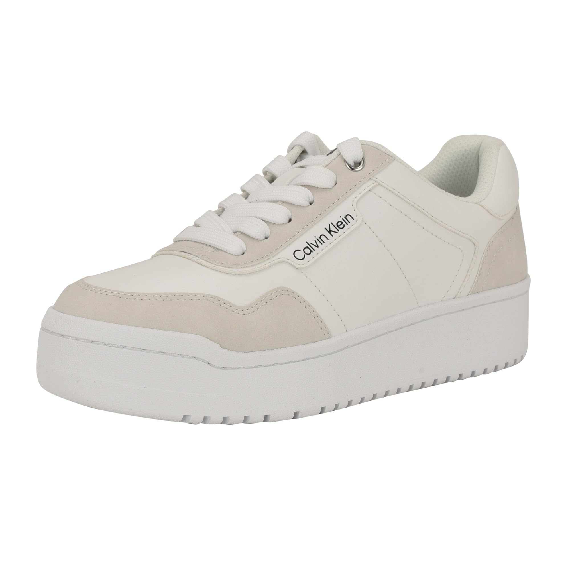 Calvin Klein Women’s Adryen Sneaker, White/Grey 140, 9.5