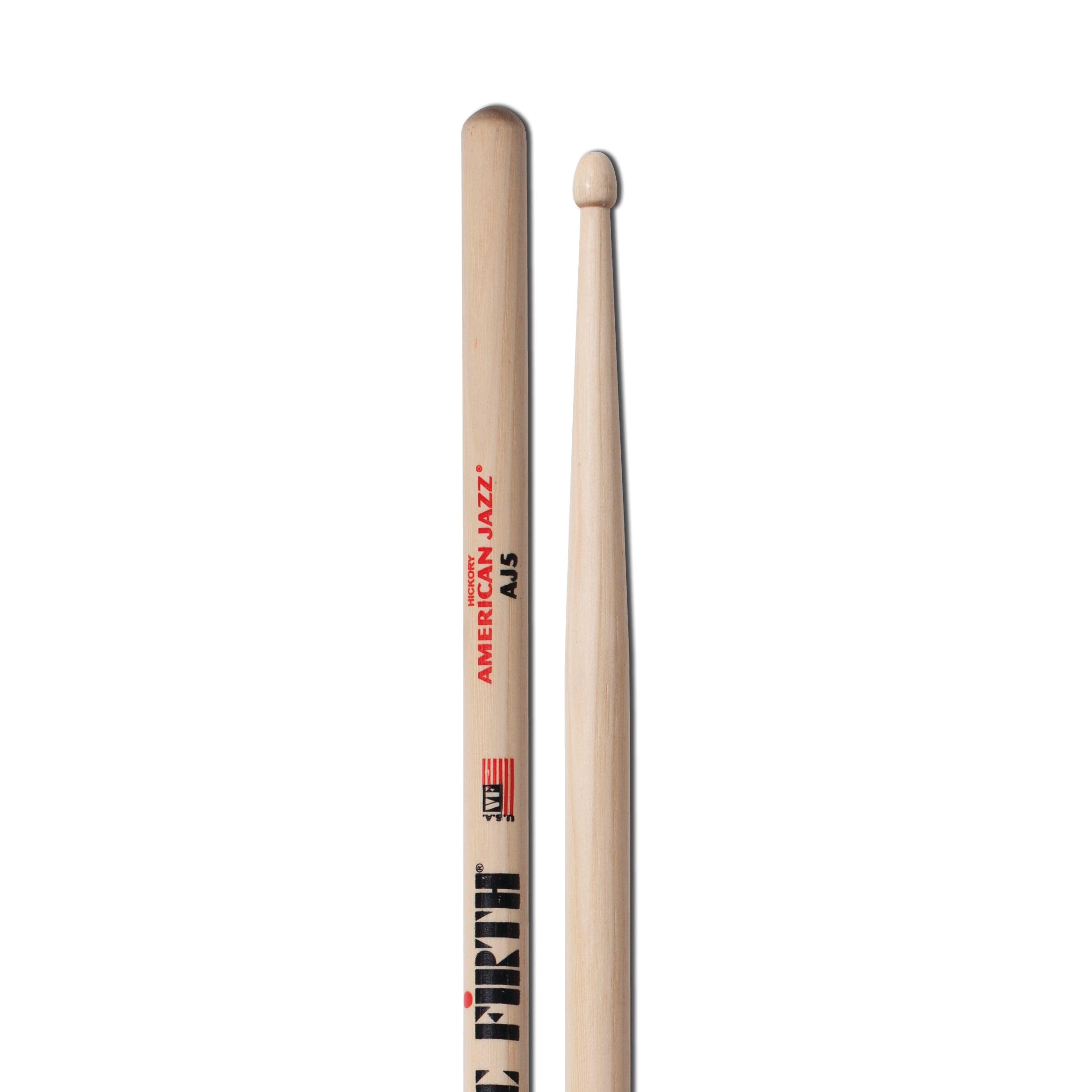 Vic FIrth - American Jazz® Drumsticks AJ5 - American Hickory - Tear Drop Wood Tip