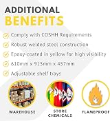 The Products Store Mini Flammable COSHH Cabinet Chemical Storage 1 Shelf Hi-Vis view 5