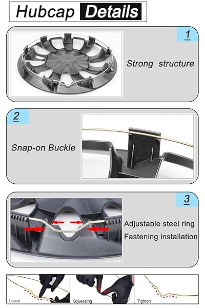 HUBCAP WHEEL COVERS REPLACEMENT SIZE R15 HUB CAPS UNIVERSAL-FIT STEEL WHEEL RIMS COVER ABS TIRE CAP FOR MOST CARS TRUCKS SEDANS SUV -SET OF 4(15-INCH,SILVER-BLACK)