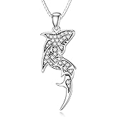 OUTANG 925 Sterling Silver Shark Pendant Necklace for Women Jewelry Gifts