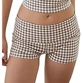 Meiweileya Y2k Foldover Shorts for Women Polka Dot Low Rise Mini Lounge Sleep Pj Micro Shorts Knit Comfy Fold Over Leggings