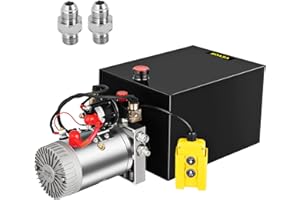 SLAIGE Mophorn 20 Quart Hydraulic Power Unit Double Acting Hydraulic Dump Trailer Pump (12V DC Double Action Powering Unit, SAE #6 Ports, 3200 PSI, 20 Quart Steel Reservoir)