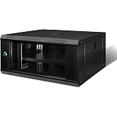 JIZEUO 6U Wall Mount Server Cabinet IT Network Rack Enclosure Lockable Glass Door Server Rack Cabinet Black
