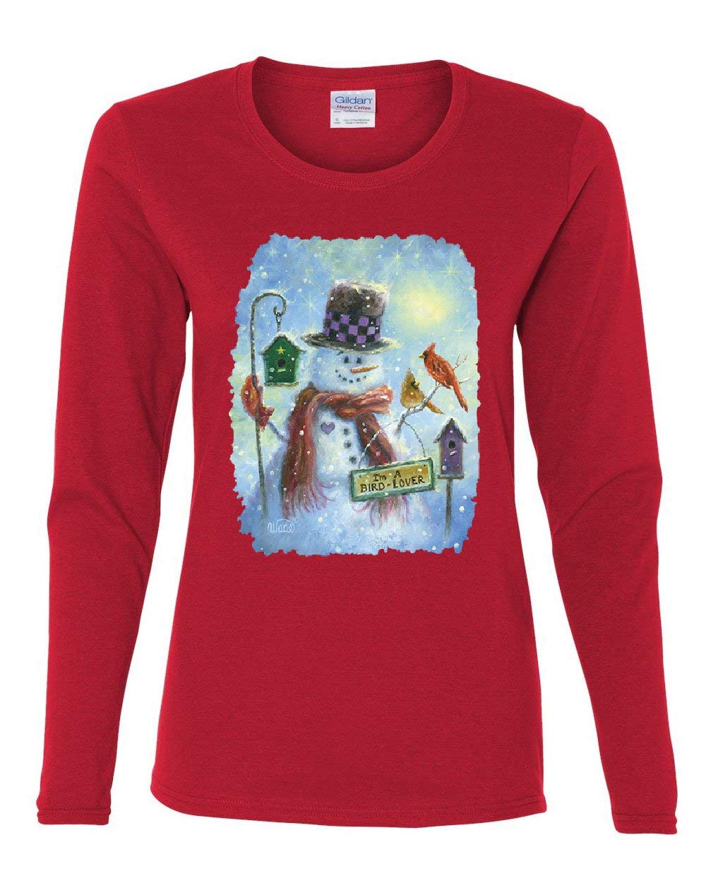 I'm A Bird Lover Tee Funny Cute Christmas Snowman Red Nose Shirts