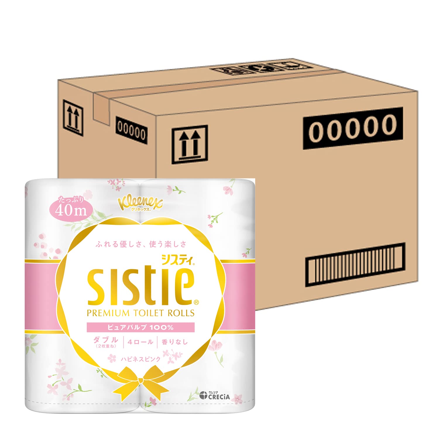 クリネックス 【ケース販売】 システィ 40m ダブル 4ロール ハピネスピンク ×10パック入り商品画像
