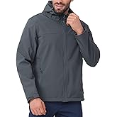 CAMEL CROWN Mens Softshell Jacket Fleece Lined Waterproof Windproof Lightweight Outerwear Full Zip Hiking Work Travel