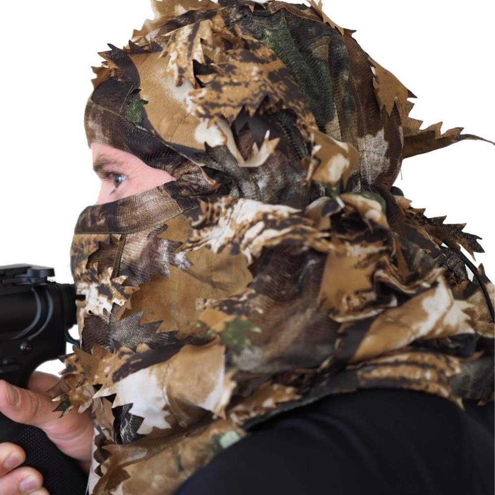 Arcturus Camo 3D Leaf Ghillie Camouflage Mask. Leafy, Full Coverage, Breathable Hunting Mask with Customizable Fit. Great for Turkey Season! (Forest Mix) : Sports & Outdoors