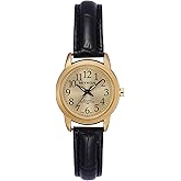 Miykon Ladies Watches for Women - Dainty Womens Watch Analog with Black Vegan Leather Strap - Second Hand, Ion Polished, Scratch Resistant Glass, Japanese Quartz, Waterproof to 100ft