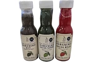 3-Pack Travel-Size Hot Sauce Set – Habanero Salsa Verde, Kut, and Roja + Hand-Painted Keychain – Mini Sauces Piquantes + Port