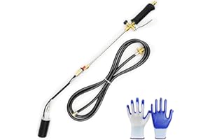 Propane Torch Weed Burner, Weed Torch Gun 800000 BTU Weed Killer Blow Torch with 10FT Hose, Flame Control, Turbo Trigger Push