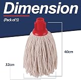 Abbey No.16 Socket Cotton Mop Heads Replacement Pack of 5 Red view 2