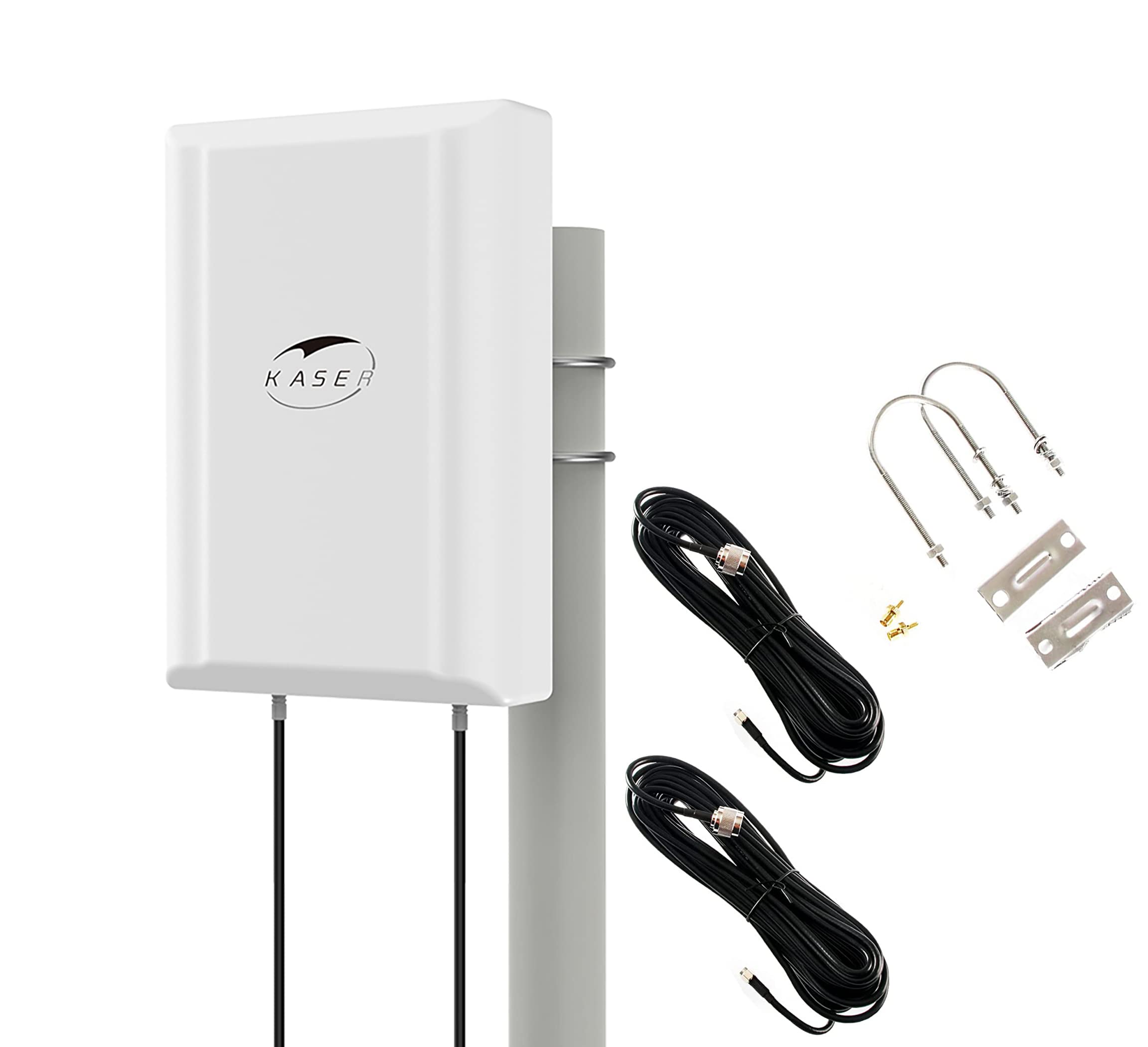 Kaser 4G LTE 5G Antenna Outdoor MIMO Directional Antenna 698-2700 | 3300-3800 MHz Up to 12dBi Gain Compatible 5G 4G Router N-SMA Output with TS9 Adapter Includes Low-Loss Cable 10 Meters - Model V3