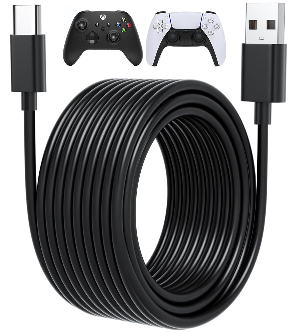 Photo 1 of 15ft Long USB C Cable PS5 Controller Charger Cord for Xbox Series X,Series S Controller,for PlayStation-5,PS5 Charging Cable,PS 5 Dual Sense,Fast USB C Type C Cord for Switch Data Transfer Play Wire