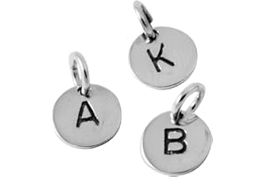 apop nyc 925 Sterling Silver Alphabet Initial Round Disc Pendant Only - Mini