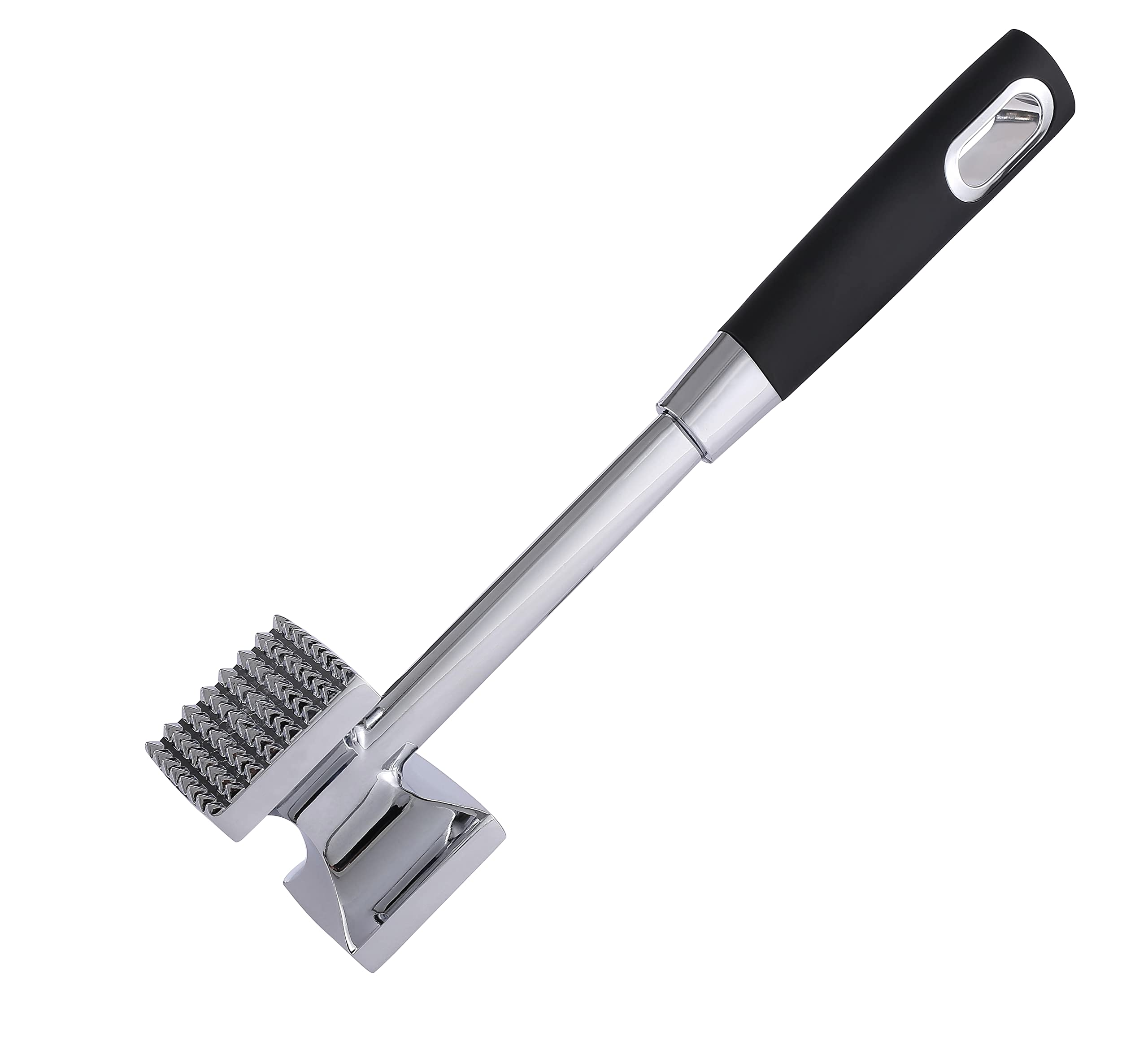 Royal Cuisine Stainless Steel Meat Tenderizer Hammer Double Sided Steak Mallet Tool for Beef Chicken & Veal Heavy Duty Meat Pounder with Comfortable Non Slip Handle & Sturdy Grip