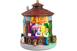 innodept12 Christmas Village Collection Accessory Set - Stout Shack Lit House - LED Light Up Christmas Market Scene