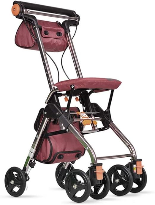 Shopping Cart Folding Rollator Walker With Seat Adjustable Height 6