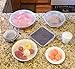 Silicone Stretch Lids by Archer - Set of 7 Reusable Clear Food Covers (inc XL 11 inch) - Stretch Each Lid to Cover Your Bowls, Cups, Plates, Containers, Tupperware, Pyrex - Microwave, Dishwasher Safe
