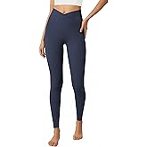 SEAJOJO Leggings for Women High Waist V Crossover, Buttery Soft Tummy Control Workout Running Yoga Pants