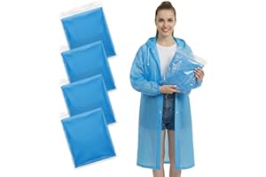 4PCS Waterproof Rain Poncho, Long Clear Raincoat, Reusable Rain Wear for Men and Women, PEVA Material, Women's raincoat, Smal