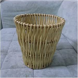 DYEWydlt Bote de Basura Canasta de Papel Mimbre Oficina Dormitorio Sala