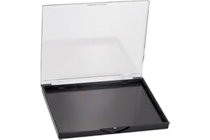 AJLTPA Magnetic Makeup Palette with Clear Top, Empty Eyeshadow Storage Box with 40Pcs Adhesive Metal Stickers for DIY Cosmetics Bronzer Highlights Powder (Small Palette - 4.8" x 4")