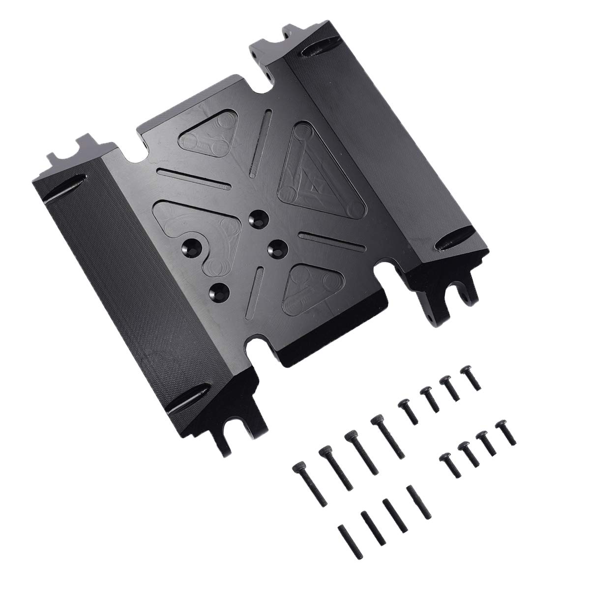 RZXYL Aluminum Transmission Skid Plate Center Gearbox Mount for Axial Wraith 90018 1/10 RC Crawler Car (Black)