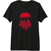 Stranger Things Group Shot Bike Ride Upside Down Silhouette Premium Tri-blend T-Shirt