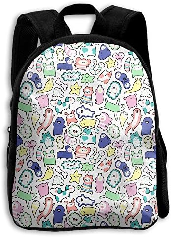 Kawaii Cat Patterns Kid Backpack, Baby Boys Girls Toddler Pre School Backpack Children Backpacks Bags Lightweight White