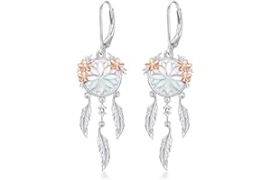 LWQQWL Orchid/Rose/Sunflower/Lily/Carnation/Lotus/Leaf Dangle Earrings for Women Sterling Silver Plant Earrings Plant Jewelry Gifts