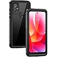Lanhiem for Moto G Power 2022 Case, IP68 Waterproof Dustproof Case with Built-in Screen Protector, Rugged Full Body Shockproof Phone Cover for Moto G Power 2022, Black