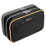 Pencil Case, Homecube Large Capacity Pen Bag Makeup Pouch Durable Students Stationery Two Big Pockets With Double Zipper 8.7x6x3.2