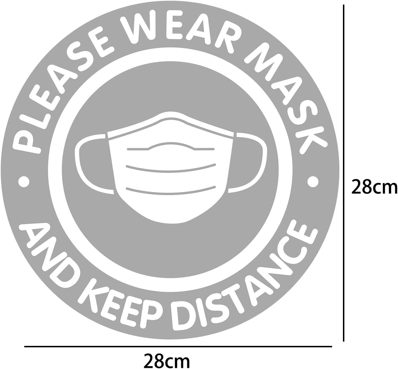 2 Pack Safety Sign Window Decal of PLEASE WEAR MASK AND KEEP DISTANCE