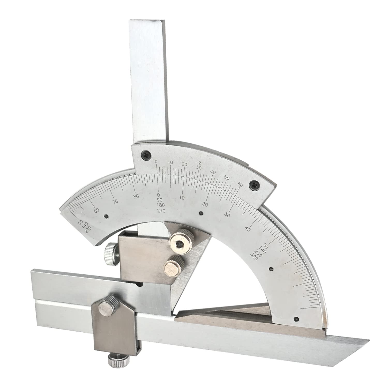 Utoolmart 0-320° Universal Stainless Steel Vernier Bevel Protractor, Precision Angle Measuring Finder Ruler Tool 1pcs