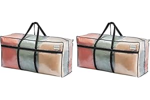 VENO 2 Pack Extra Large Moving Bags, Heavy Duty Storage, Moving Boxes, Large Storage Bins with Lids Alternative for College, Christmas Tree, Packing Supplies Essentials (Clear, 2 Pack)
