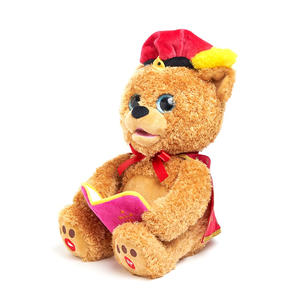 Cuddle Barn - Sir Barrington The Storyteller | Teddy Bear Animated Storytelling Stuffed Animal Plush Toy Reads 5 Fairy Tales, Mouth Movement, Swaying Motion, Lights Up, 12 inches