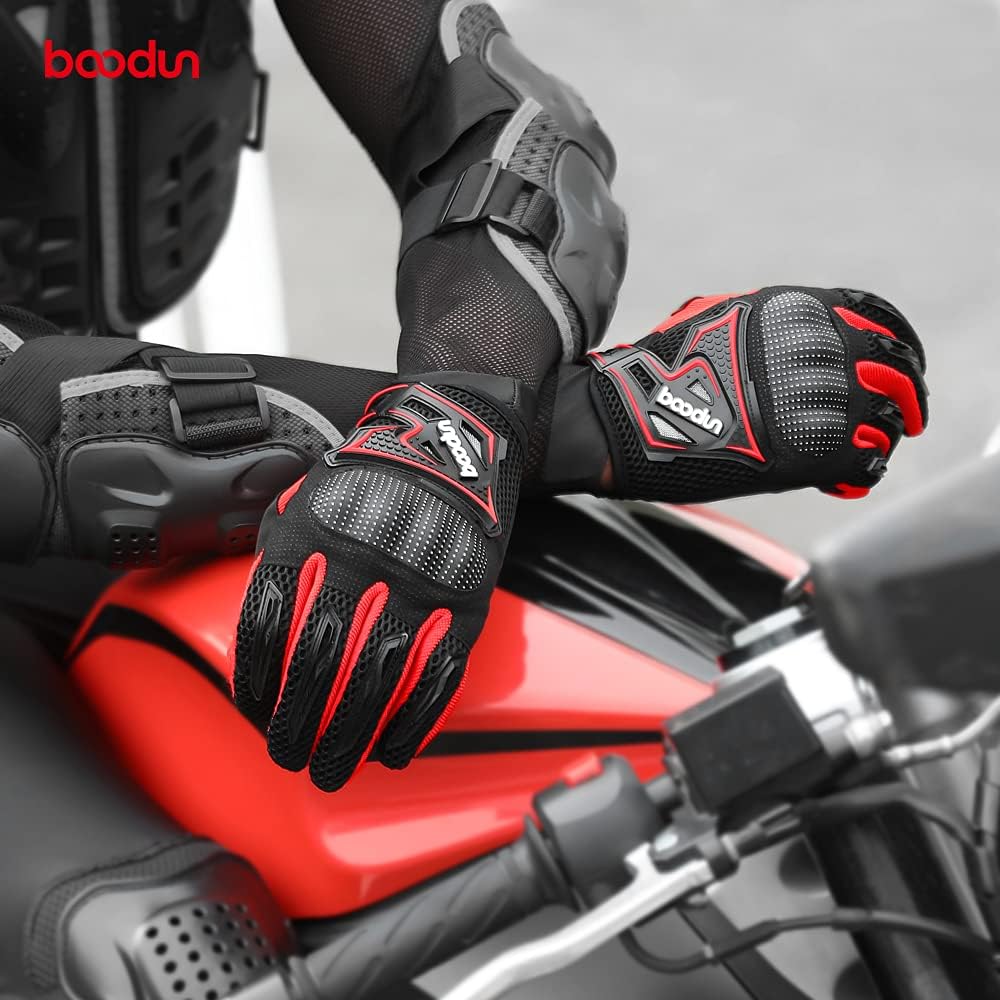 BOODUN Motorcycle Riding Gloves for Men and Women, Breathable Motorbike Gloves Knuckle Protection, for Climbing, Road Racing, Motocross etc: Sports & Outdoors