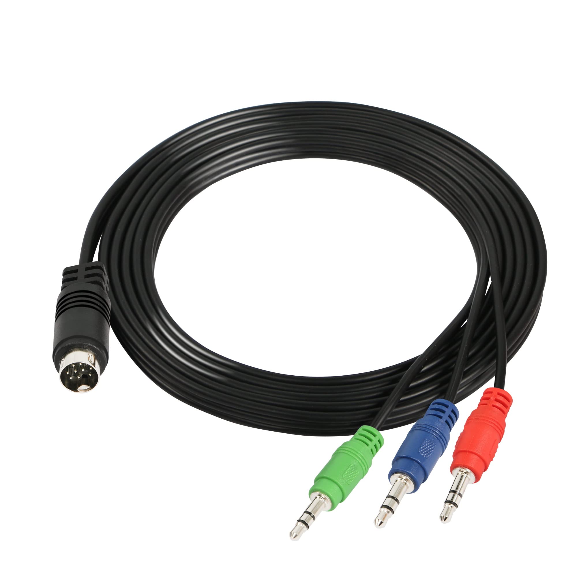 GINTOOYUN 1.8m (70 Inch) Mini DIN 9 Pin to 3*DC3.5mm Audio Cable for Audio Equipment, Monitors, Set-top Boxes, etc.