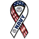 2-in-1 Red, White, and Blue Navy Ribbon Magnet