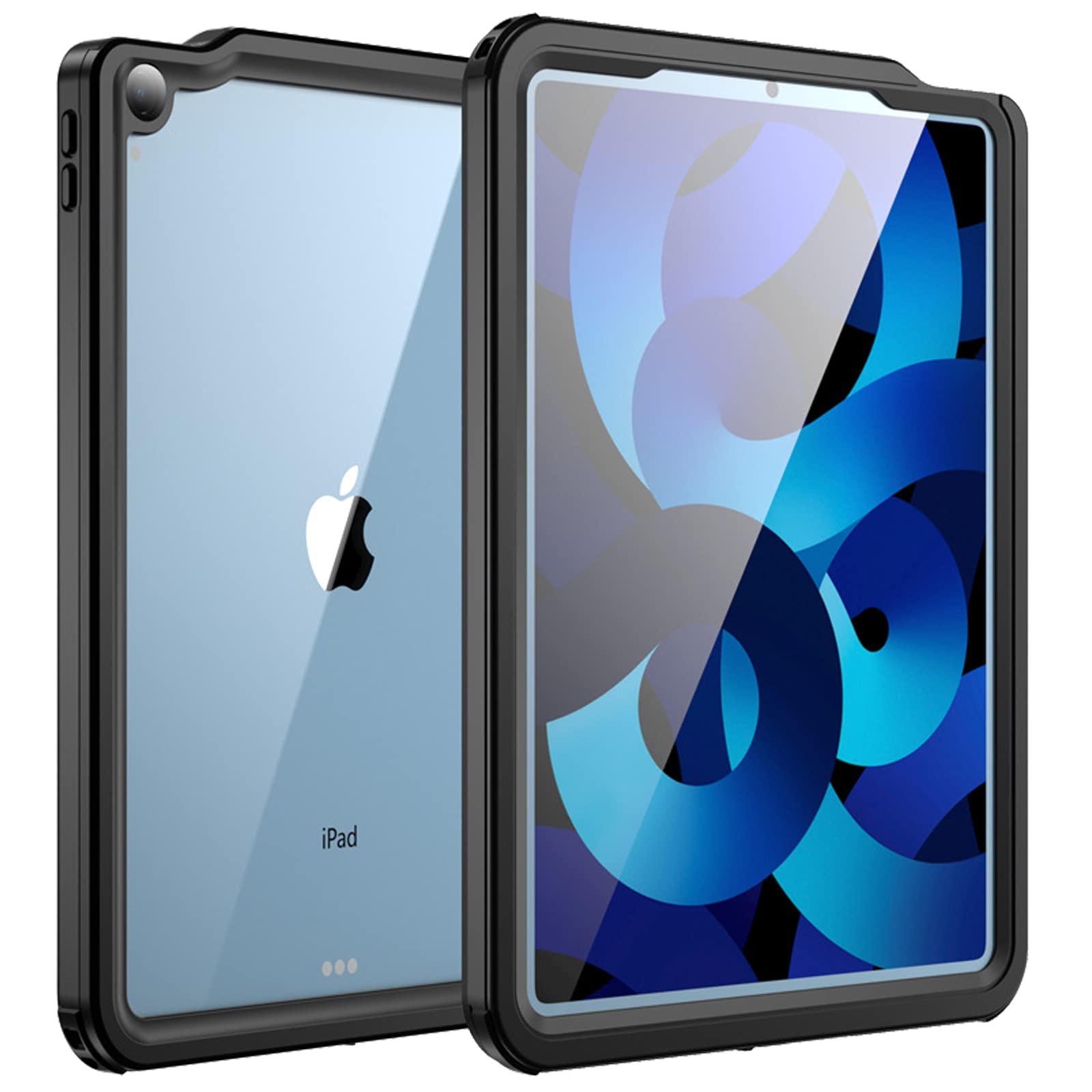 Miimall Compatible with iPad Air 4/5 Waterproof Case, [HD Screen Protector] [Kickstand] [Lanyard] Full-Body Protection Shell Shockproof Dustproof Cover for iPad Air 4th Gen 2020/5th Gen 2022 10.9 inch