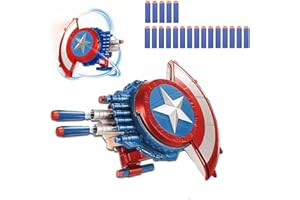 AMARONE Captain Dart Shooting Shield and 20 Darts Nerf Guns Toy, Kids Boys Toddlers Gun Toys Gift for Easter Basket Age 3-12 Years Old Birthday Holiday Party