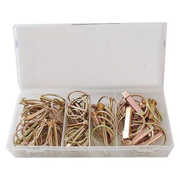 50 tlg Klappstecker Klappsplinte Klappsplinten Sortiment Bolzen 4,5-6-8-11mm KFZ