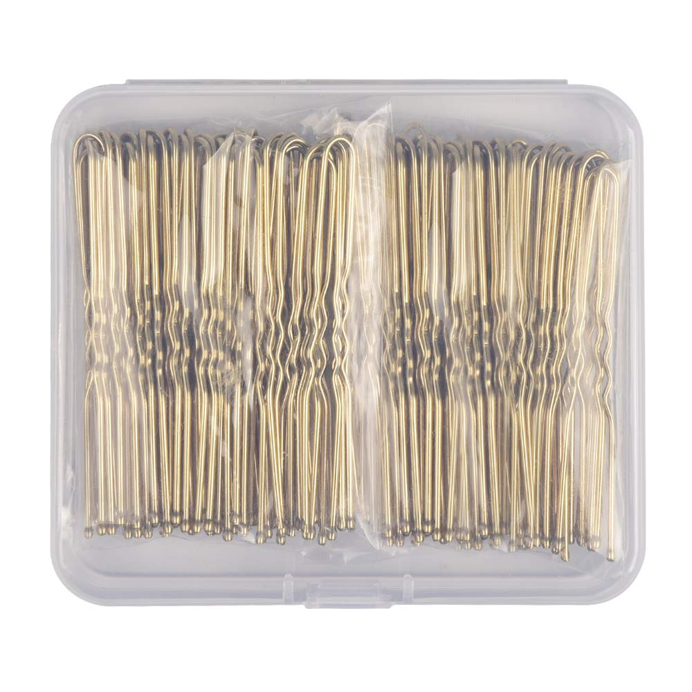 U Shaped Hair Pins, TsMADDTs Bun Hair Pins for Blonde with Box, 100pcs (Golden 2.4 inch) : Beauty