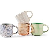MONITO 12 OZ Coffee Mugs Set of 4, Modern Ceramic Coffee Mugs Set with handle for Tea/Latte/Cappuccino/Milk/Cocoa.