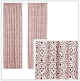 IKEA LAPPLJUNG Pair of Curtains, 2 panels, white / red, NEW