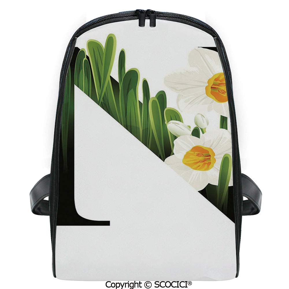 Scocici Primary School Student Book Bag Summer Garden Flowers And Abstract Font Black N Letter With Narcissus Decorative For Girls Boys Back To School Gift Amazon In Sports Fitness Outdoors,Corona Virus Face Mask Drawing For Kids
