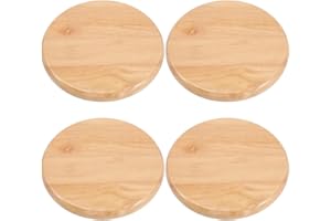 Housoutil 4pcs Round Wooden Stool Replacement Seat Bar Stool Seating Part for Home Decor Sturdy Design for Kitchen and Dining Easy Upgrade for Round Chairs
