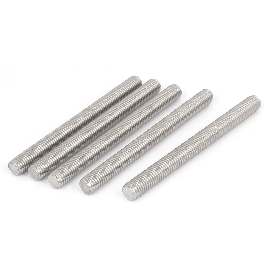 Sourcingmap M12 x 130mm 304 Stainless Steel Right Hand Thread Fully Threaded Rod Stud 5PCS